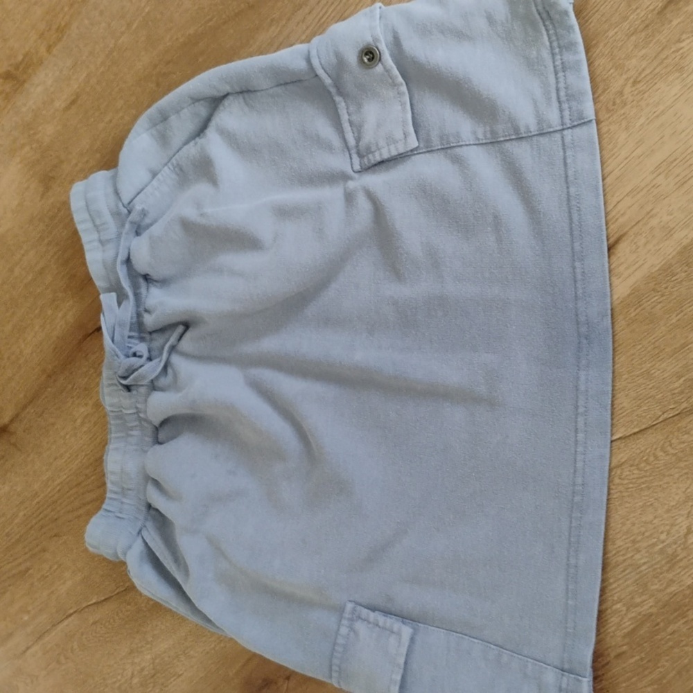 Light Blue Casual Skirt with Pockets